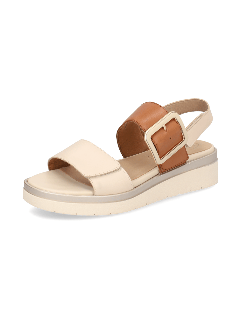 TAMARIS-Comfort-Glattleder-Keilsandale-beige