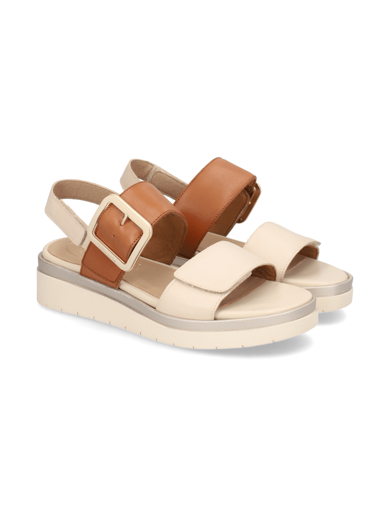 TAMARIS-Comfort-Glattleder-Keilsandale-beige