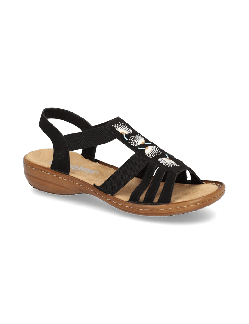 Rieker-Imitácia-kože-sandály-černá