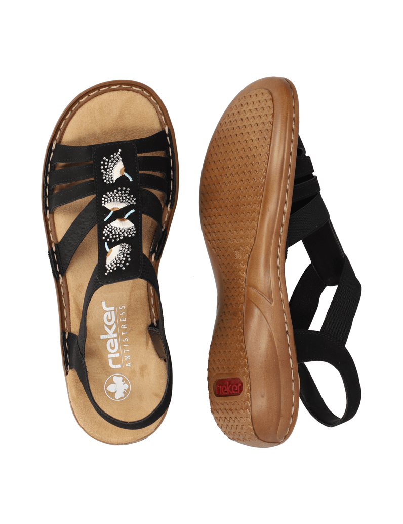 Rieker-Imitácia-kože-sandály-černá