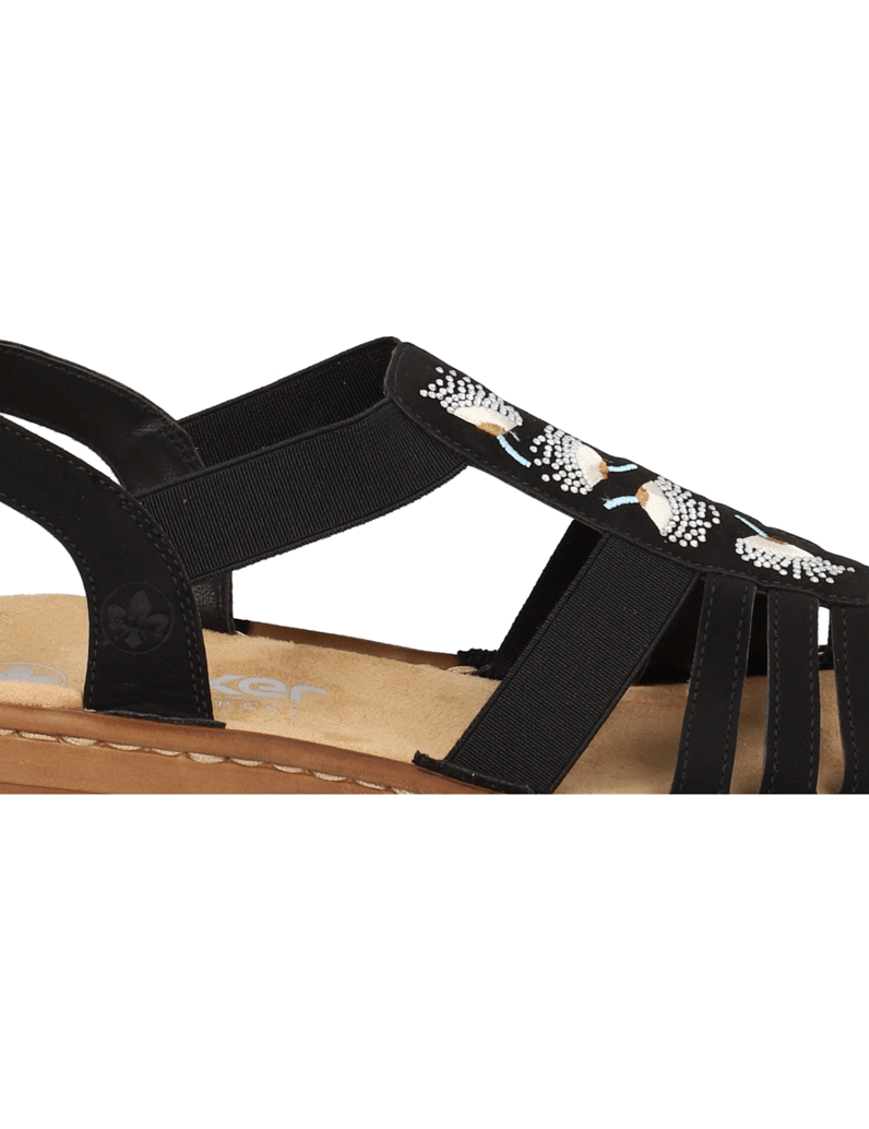 Rieker-Imitácia-kože-sandály-černá