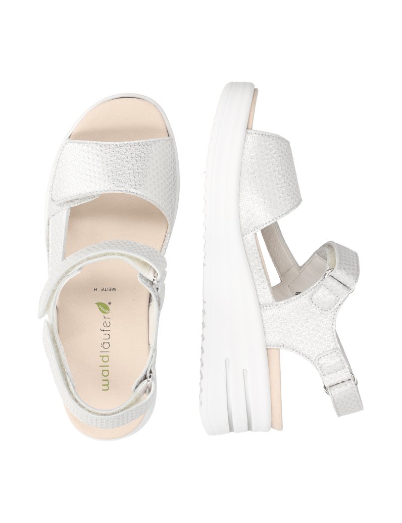 Waldläufer-sandály-na-klínku-stříbrná