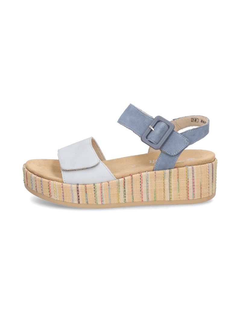 Remonte-Veloursleder-Keilsandale-blau