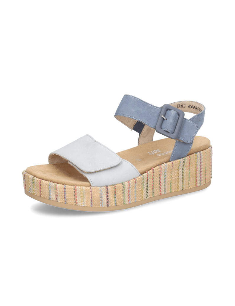 Remonte-Veloursleder-Keilsandale-blau