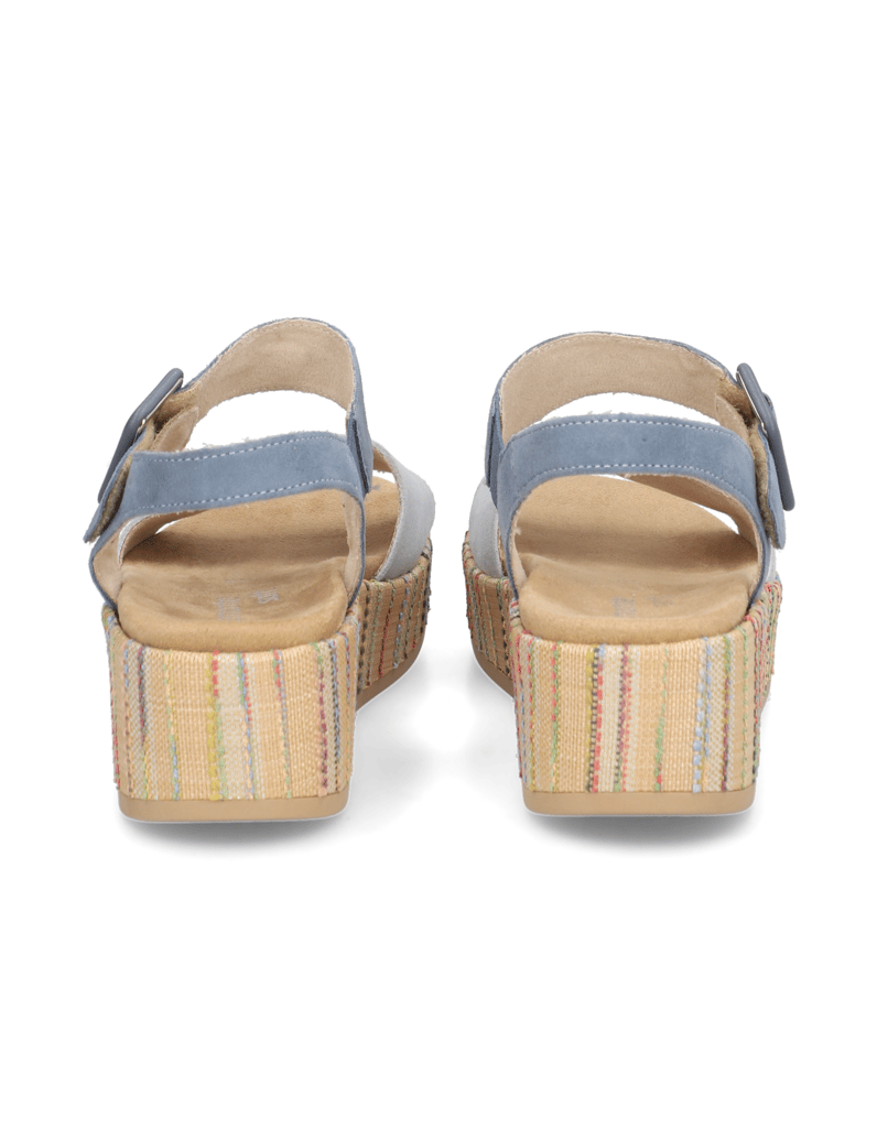 Remonte-Veloursleder-Keilsandale-blau