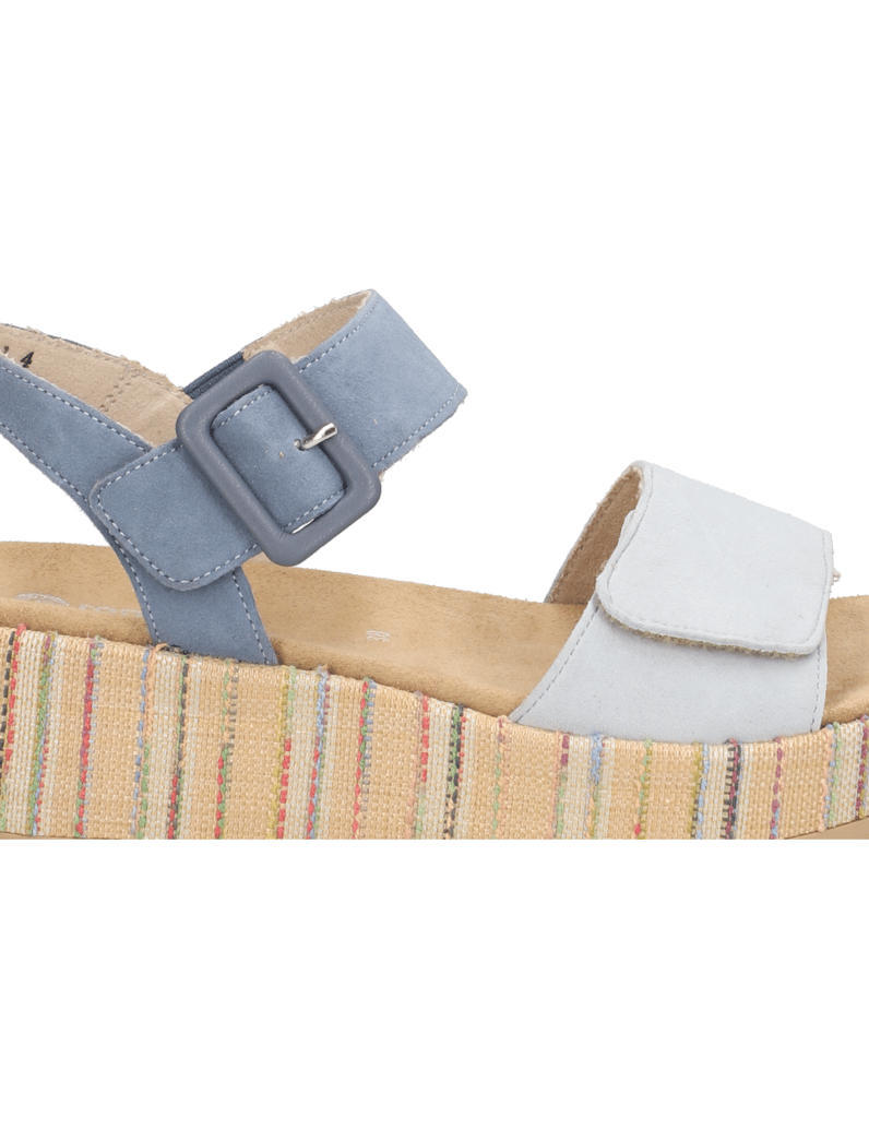 Remonte-Veloursleder-Keilsandale-blau