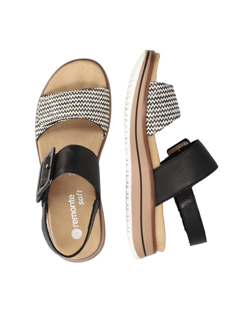 Remonte-kombinácia-s-kožou-sandále-čierna