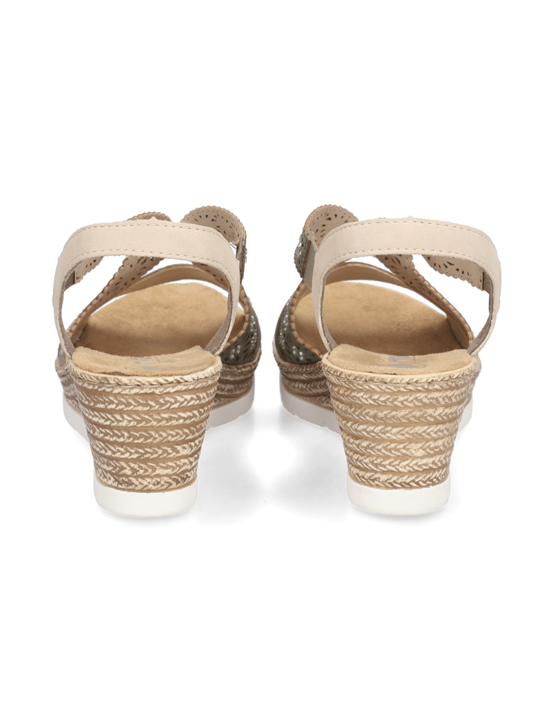 Rieker-imitácia-kože-sandále-na-klinovom-podpät-zelená