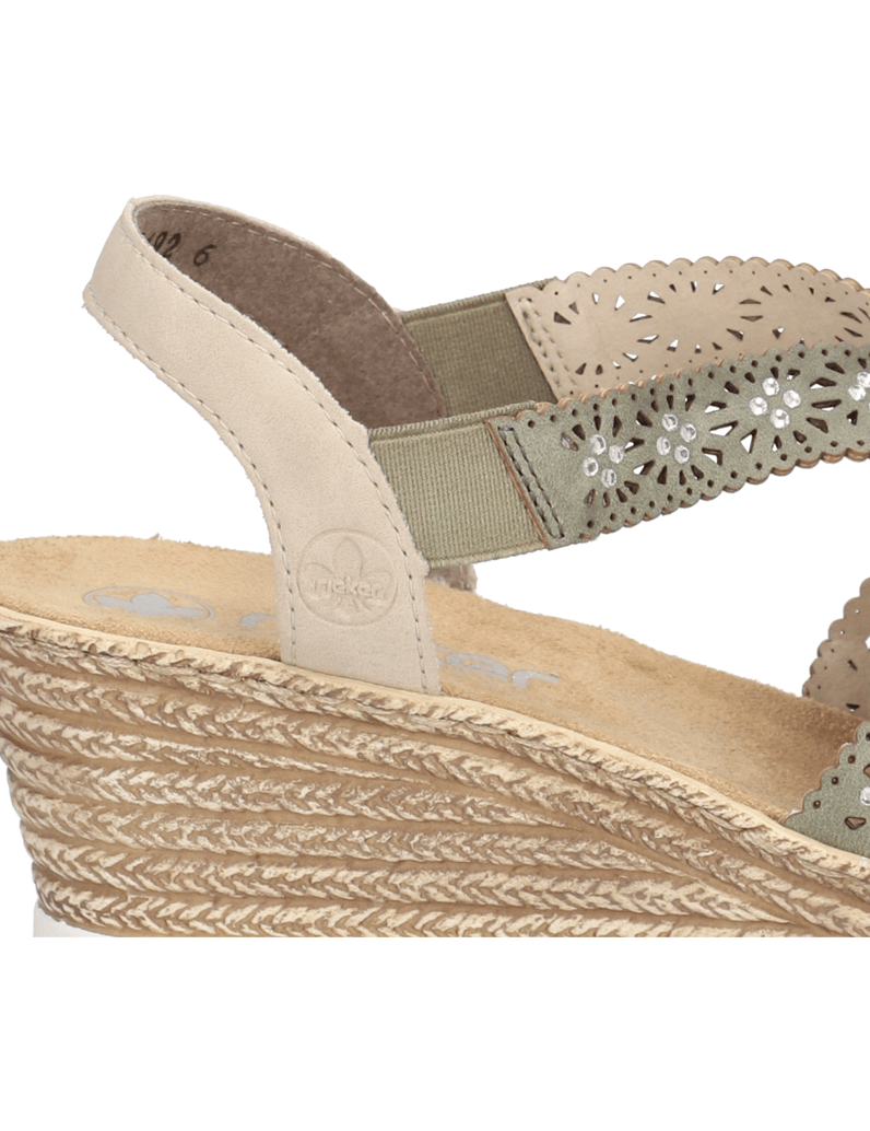 Rieker-imitácia-kože-sandále-na-klinovom-podpät-zelená