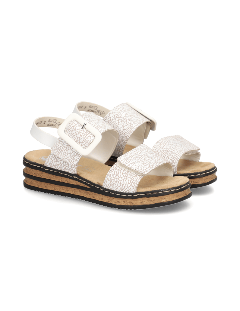 Rieker-hladká-kůže-sandály-bílá