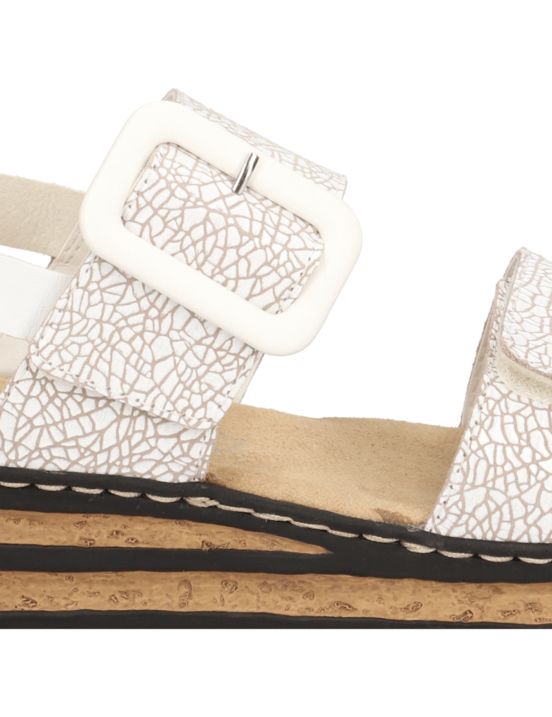 Rieker-hladká-kůže-sandály-bílá