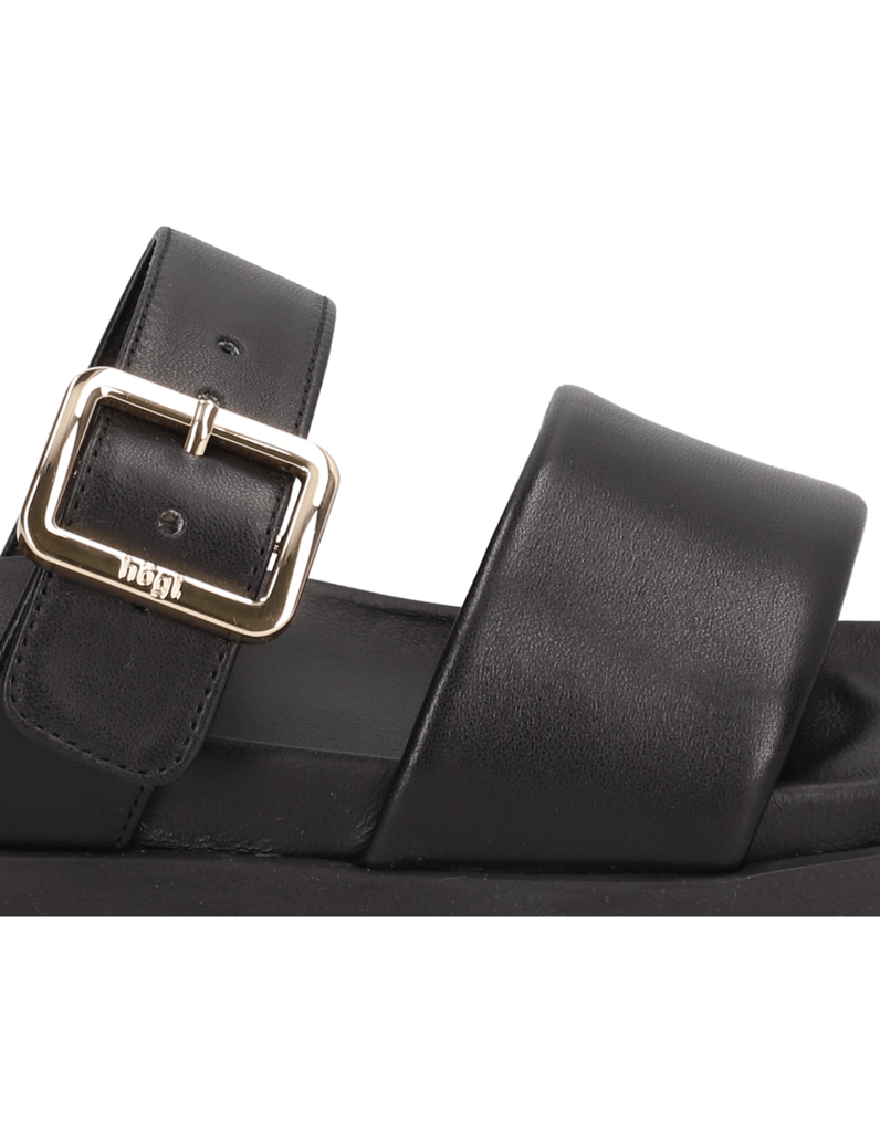 Högl-hladká-kůže-pantofle-černá