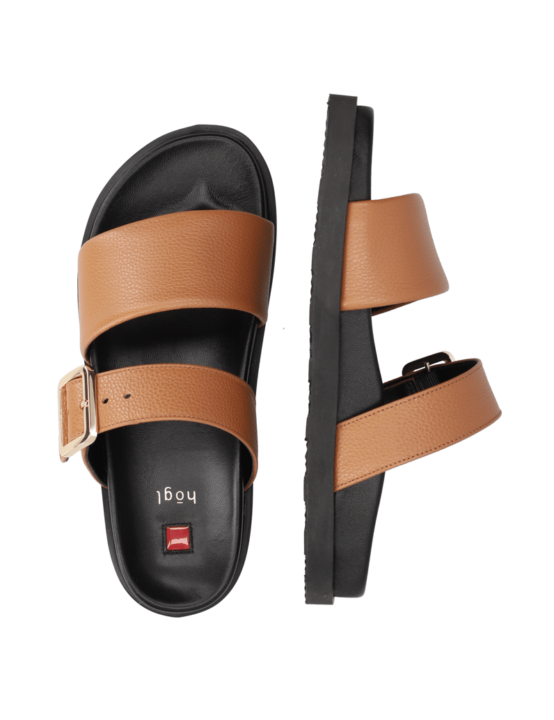 Högl-hladká-kůže-pantofle-černá