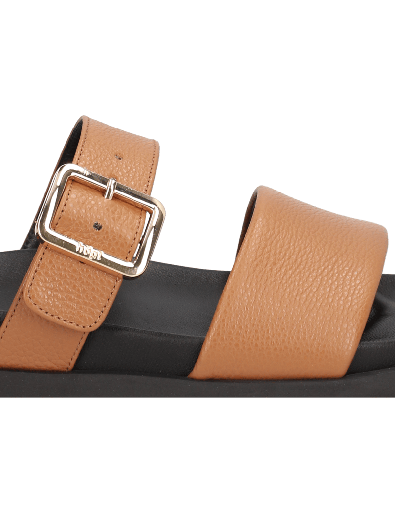 Högl-hladká-kůže-pantofle-černá