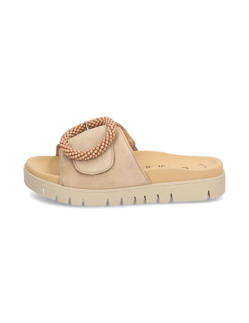 Gabor-Veloursleder-Pantoffel-beige