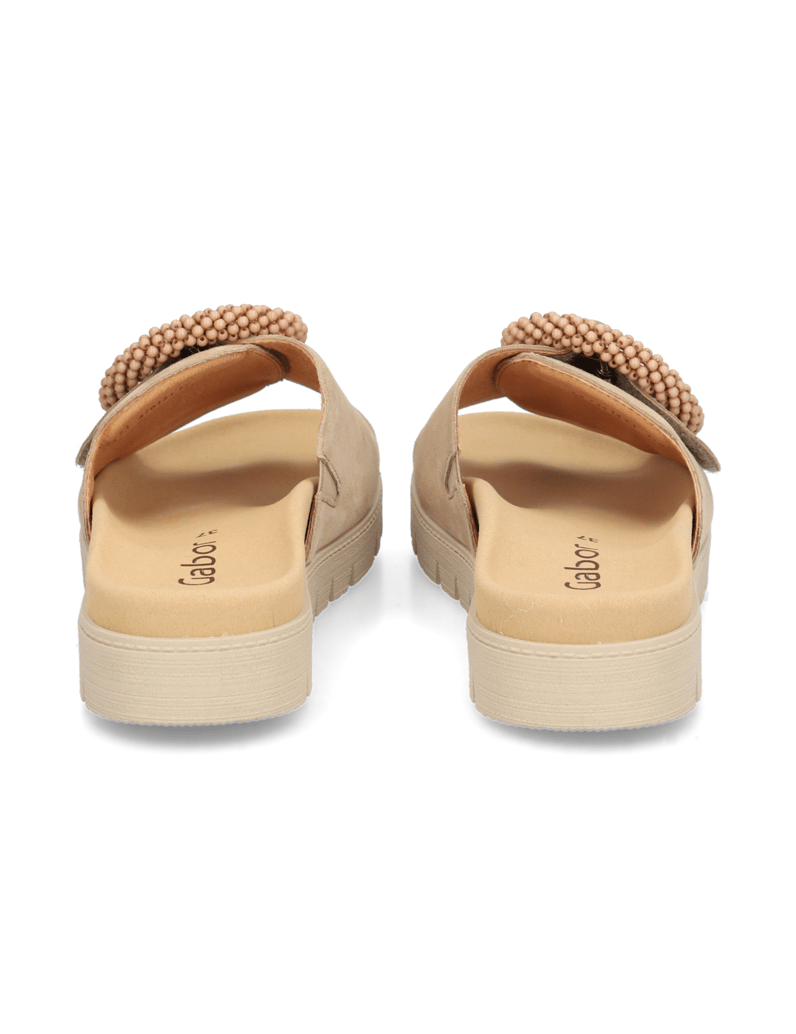Gabor-Veloursleder-Pantoffel-beige