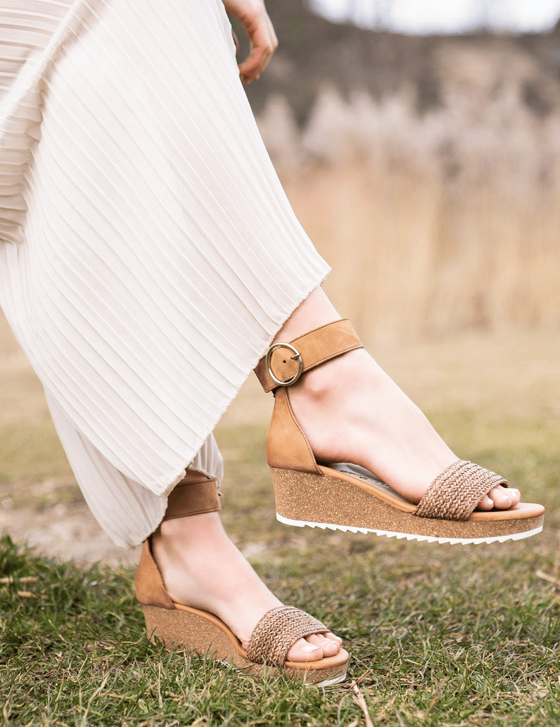 PAUL-GREEN-Glattleder-Keilsandale