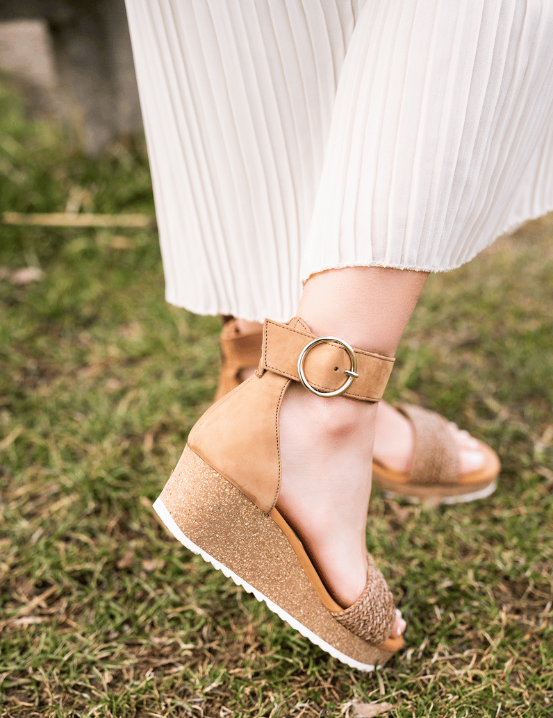 PAUL-GREEN-Glattleder-Keilsandale