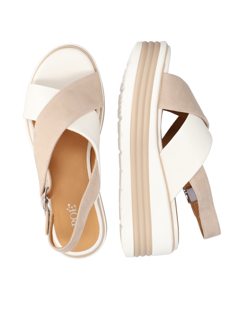 POE-Lederkombination-Keilsandale-šedá