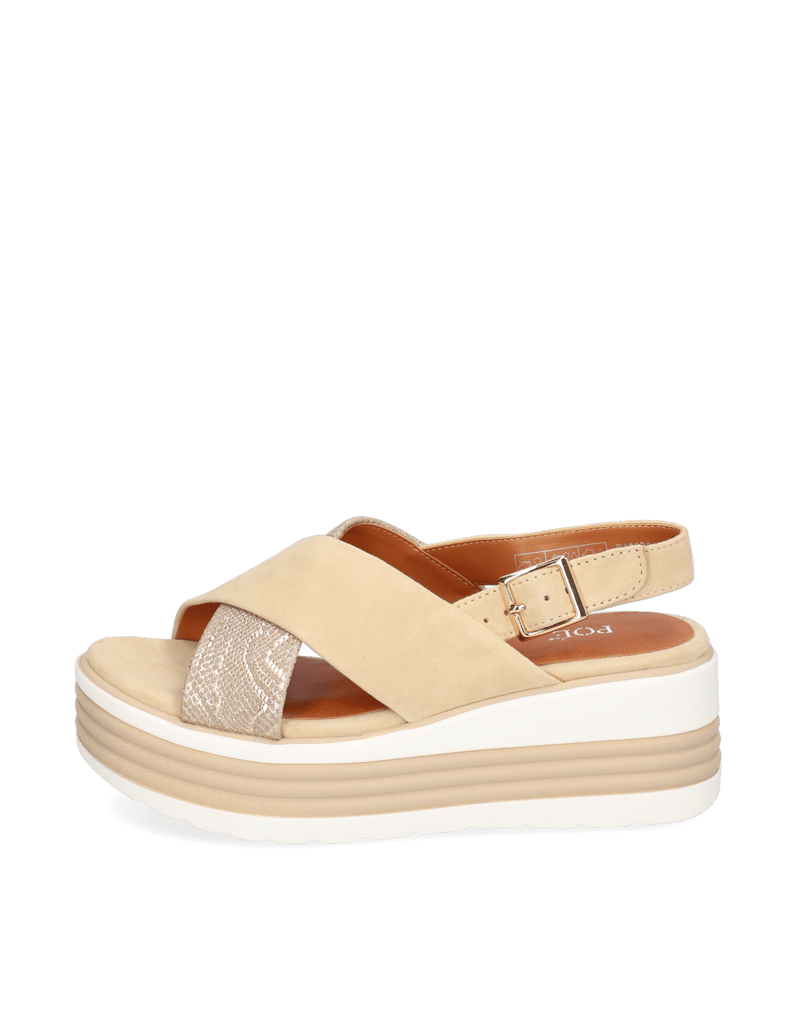 POE-Lederkombination-Keilsandale-šedá