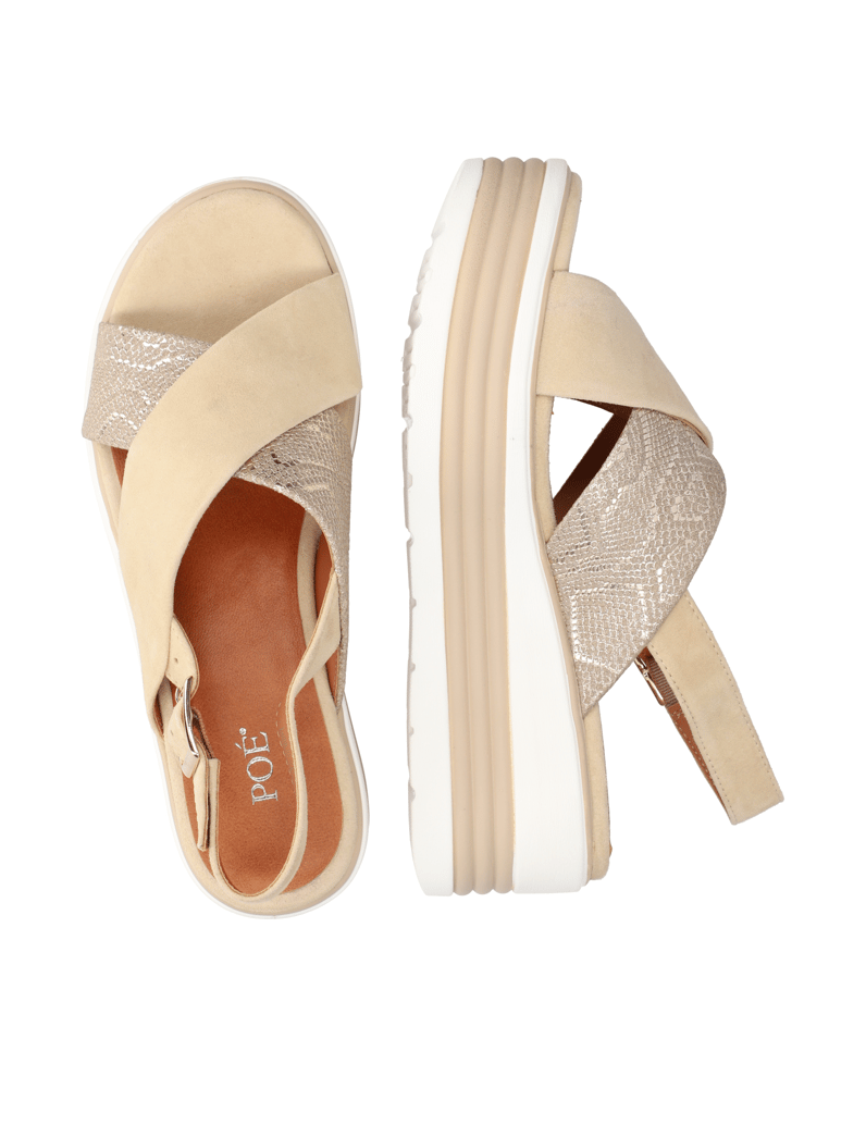 POE-Lederkombination-Keilsandale-šedá