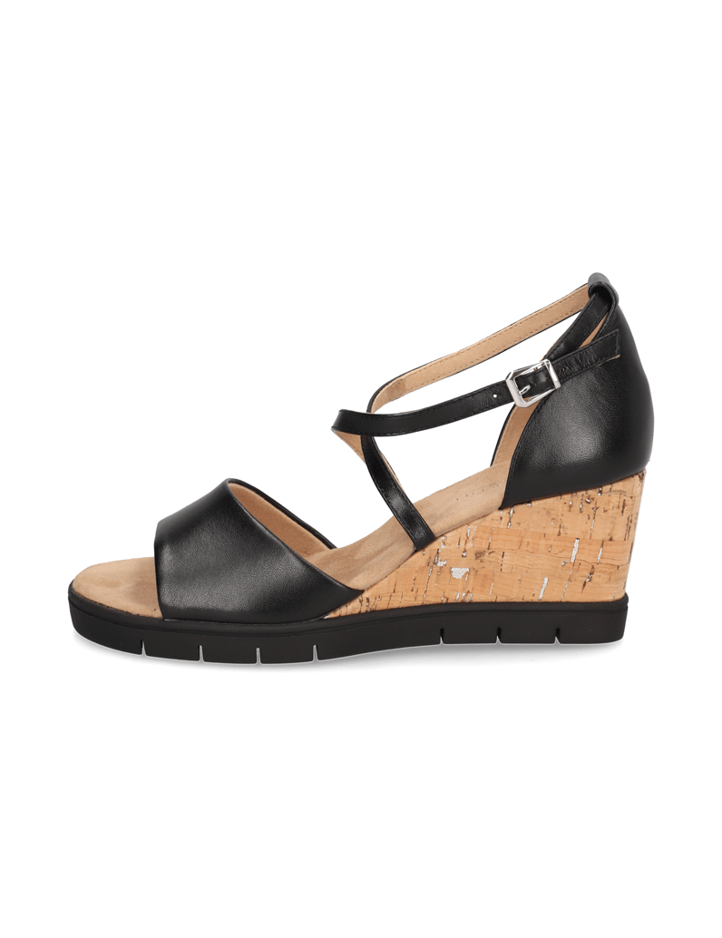 Lazzarini-Glattleder-Keilsandale-schwarz