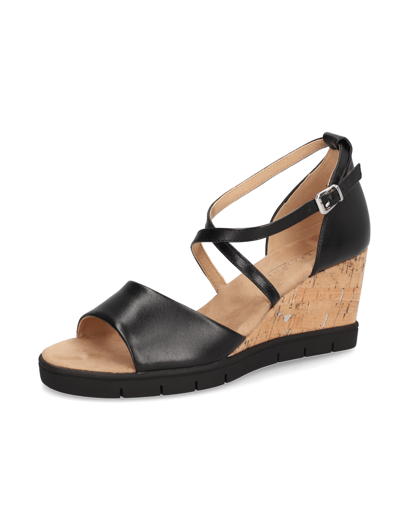 Lazzarini-Glattleder-Keilsandale-schwarz