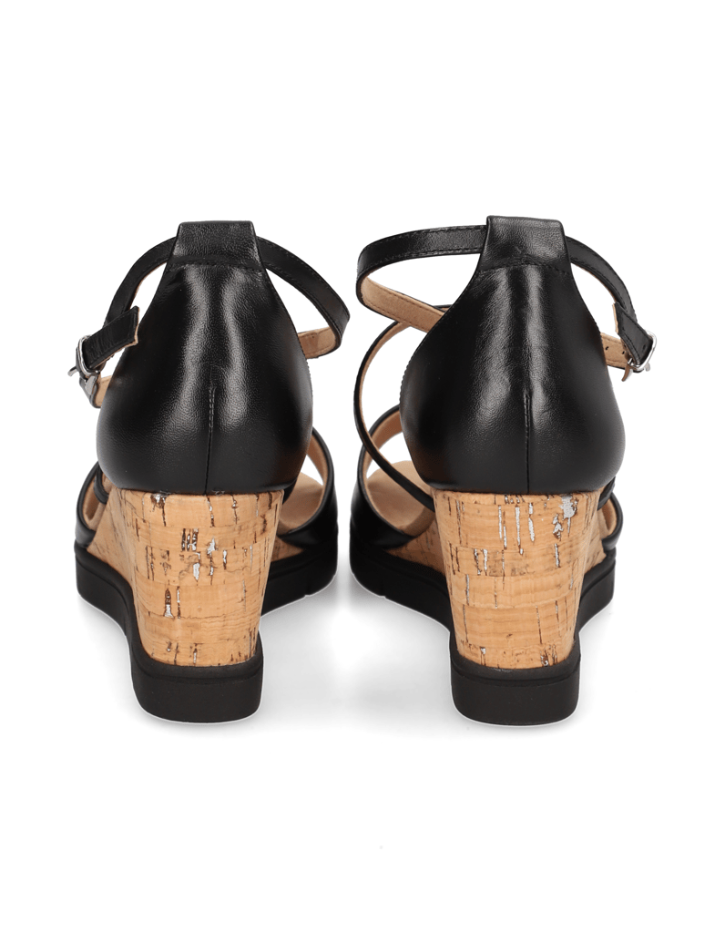 Lazzarini-Glattleder-Keilsandale-schwarz