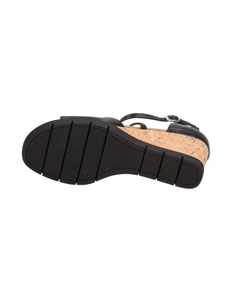 Lazzarini-Glattleder-Keilsandale-schwarz