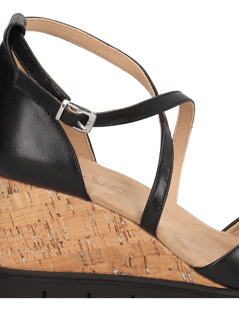 Lazzarini-Glattleder-Keilsandale-schwarz