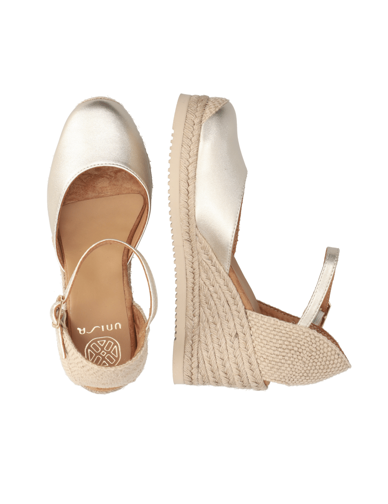 Unisa-hladká-koža-sandále-na-klinovom-podpätku-zlatá