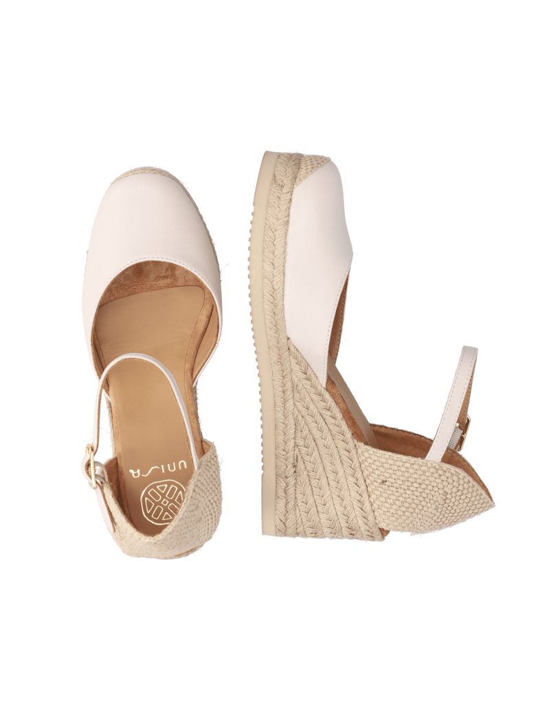 Unisa-Veloursleder-Keilsandale-beige