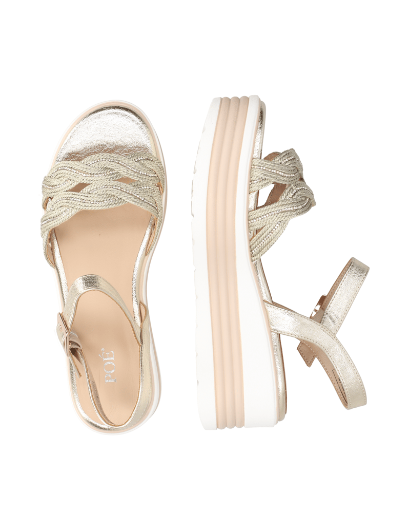 POE-textil-sandály-zlatá