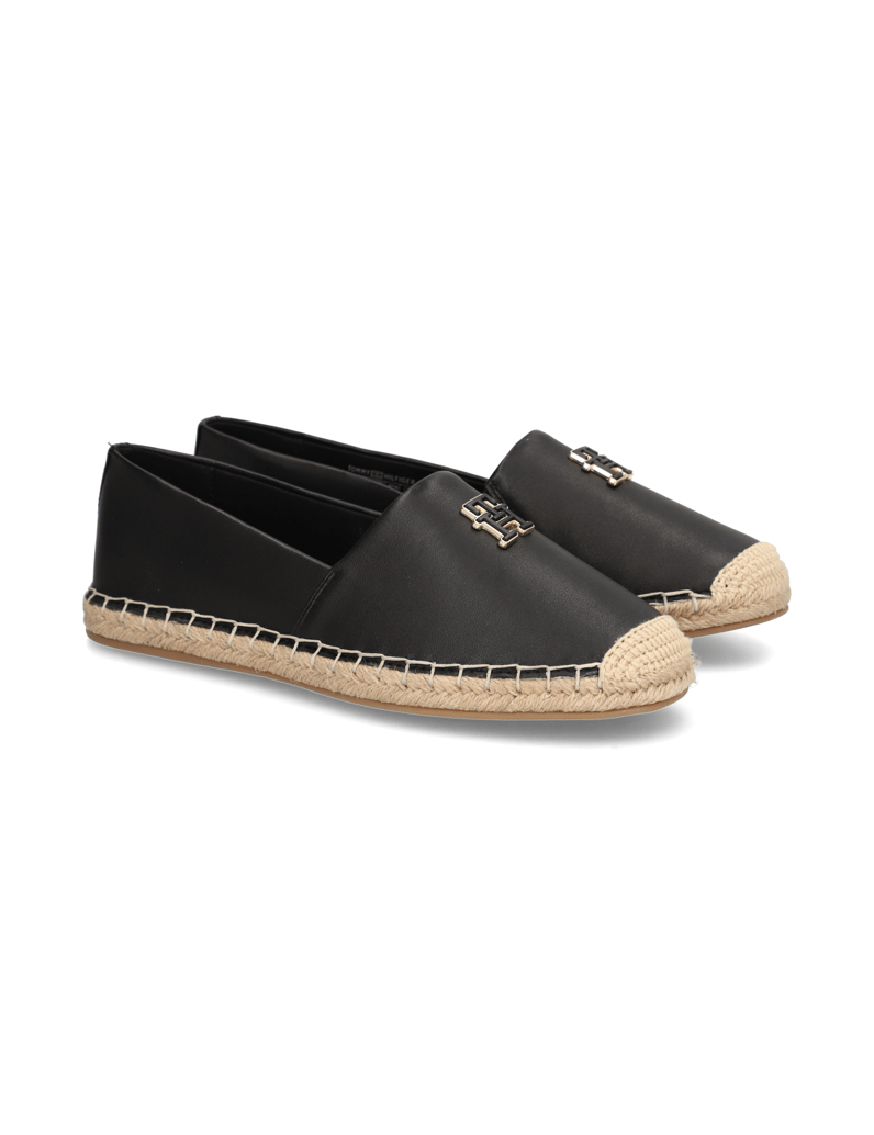 Tommy-Hilfiger-TH-LOGO-LEATHER-ESPADRILLE-schwarz