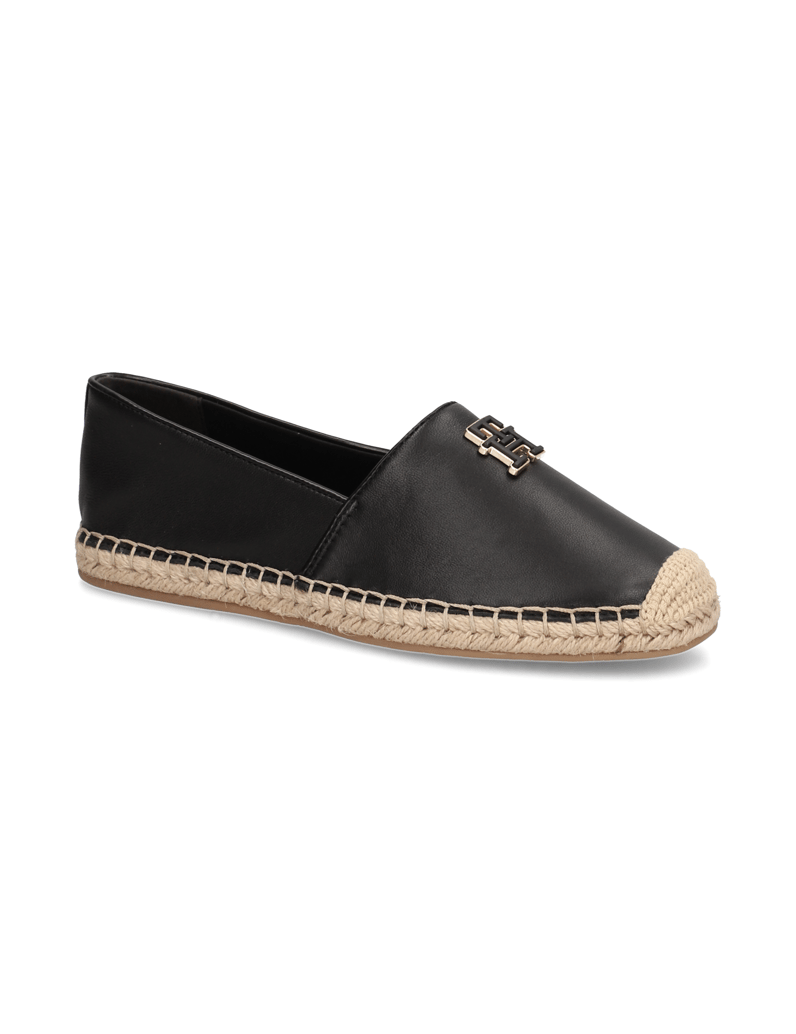Tommy-Hilfiger-LEATHER-ESPADRILLE-černá