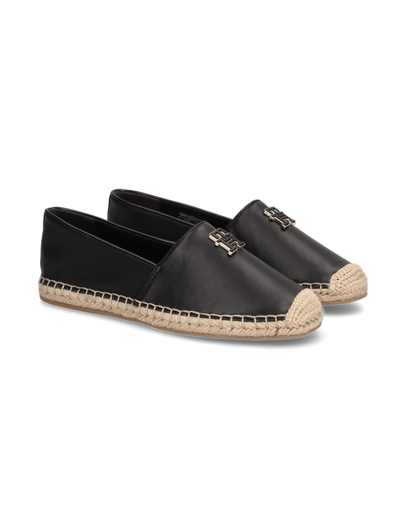 Tommy-Hilfiger-LEATHER-ESPADRILLE-černá