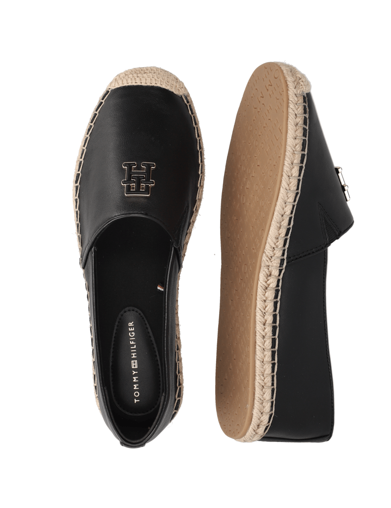 Tommy-Hilfiger-LEATHER-ESPADRILLE-černá