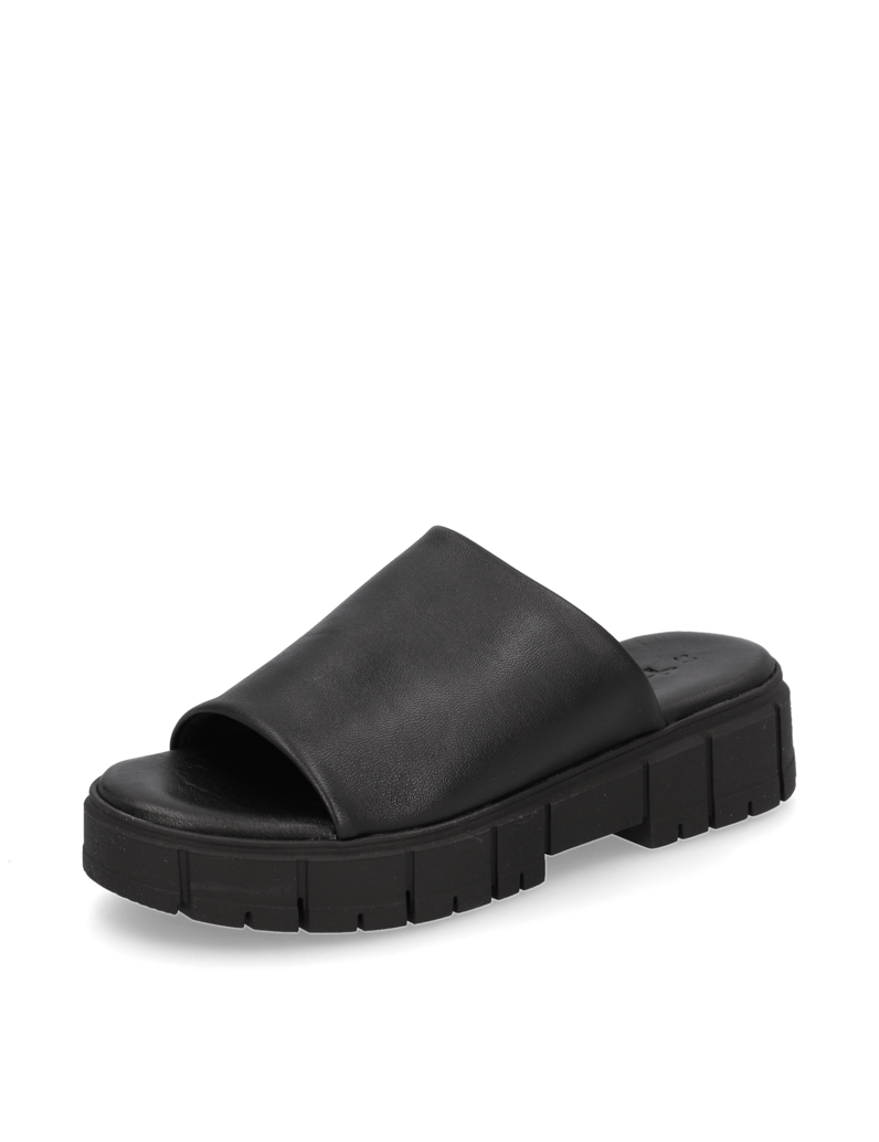 TAMARIS-Glattleder-Pantoffel-schwarz