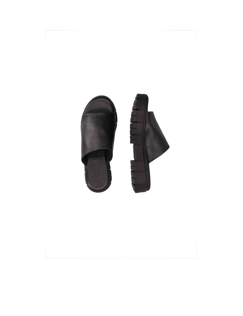 TAMARIS-Glattleder-Pantoffel-schwarz