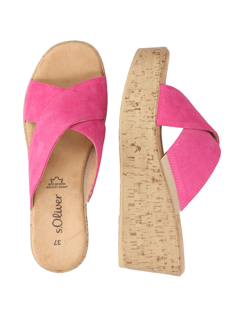 S.Oliver-Veloursleder-Pantoffel-pink
