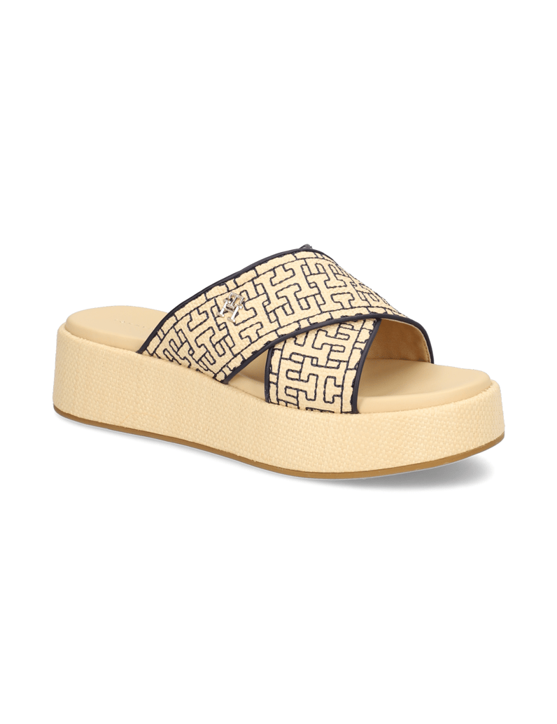 Tommy-Hilfiger-TH-MONO-RAFIA-FLATFORM-bež