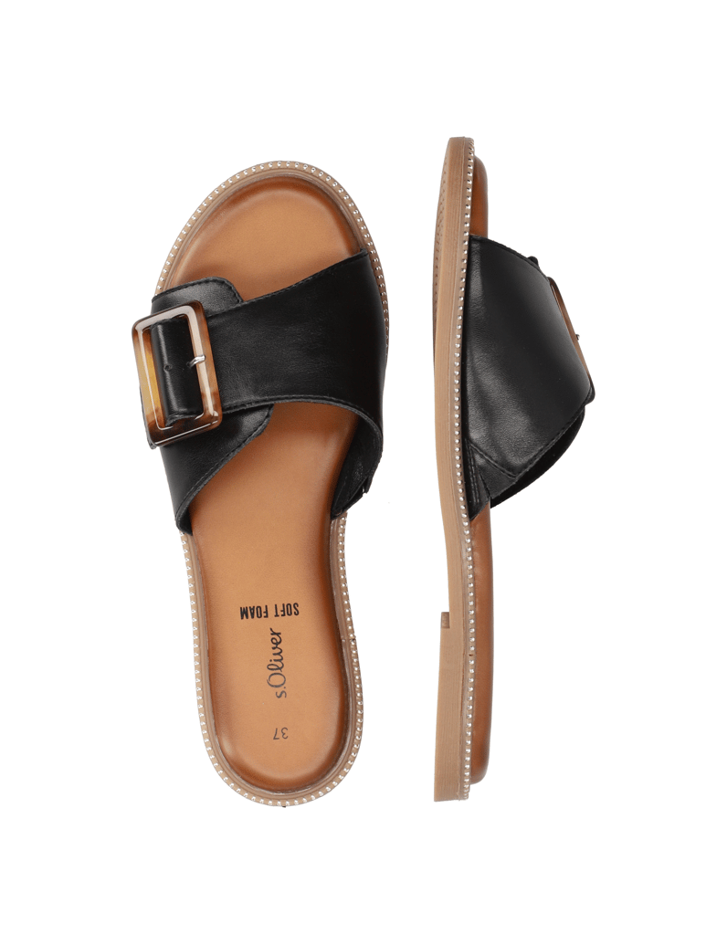 S.Oliver-Pantoffel-schwarz