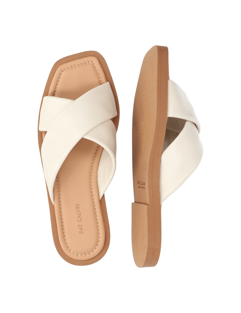 Pat-Calvin-hladká-kůže-pantofle-bílá