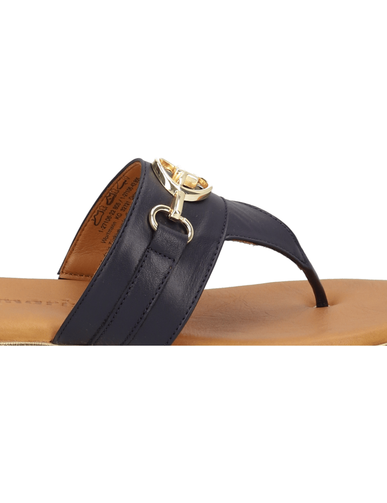 TAMARIS-hladká-kůže-žabky-modrá