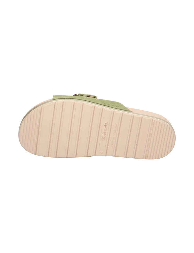 TAMARIS-Veloursleder-Pantoffel-grün