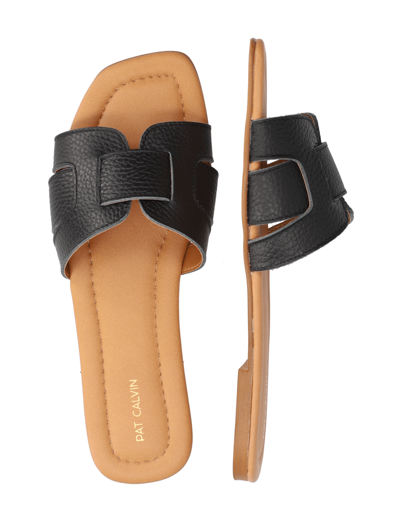 Pat-Calvin-Glattleder-Pantoffel-schwarz