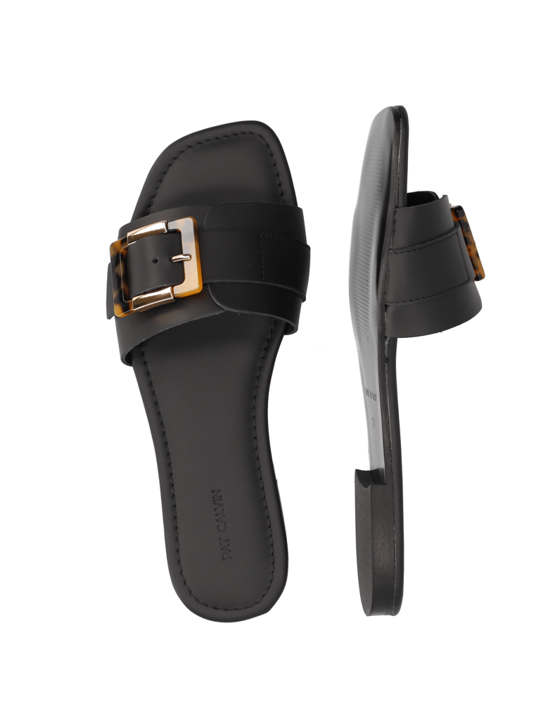 Pat-Calvin-Glattleder-Pantoffel-schwarz