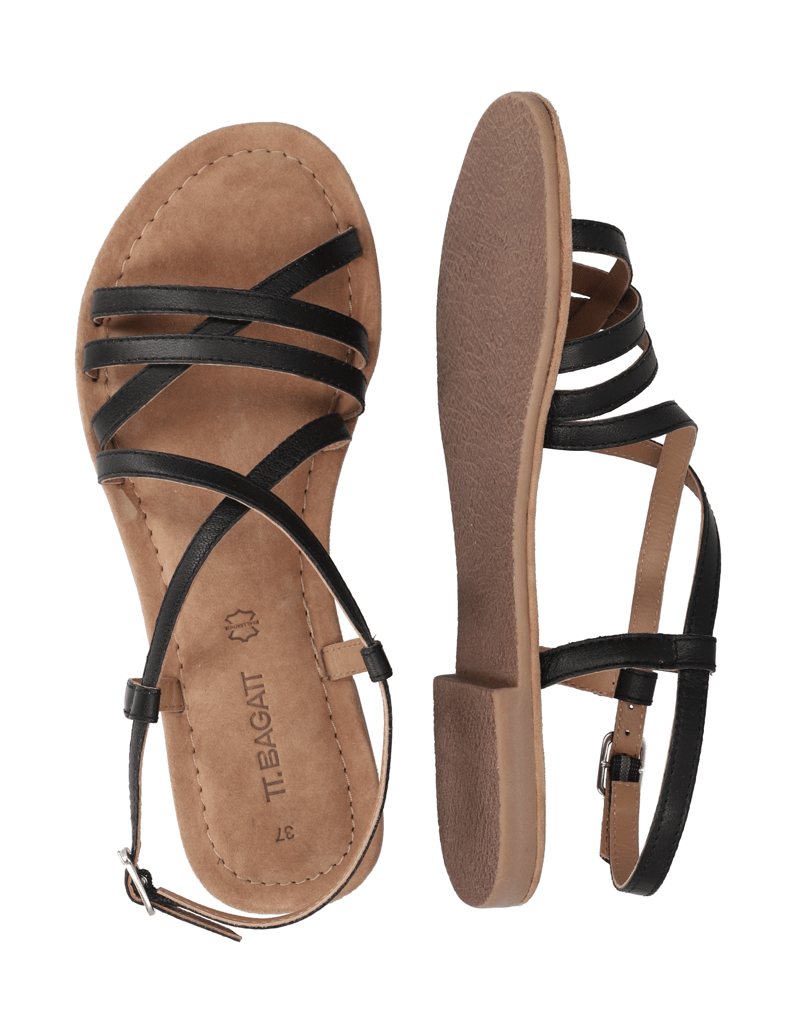 TT.-BAGATT-gladko-usnje-sandali-črna