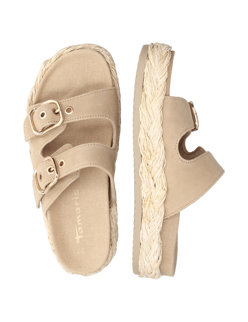 TAMARIS-velur-pantofle-béžová