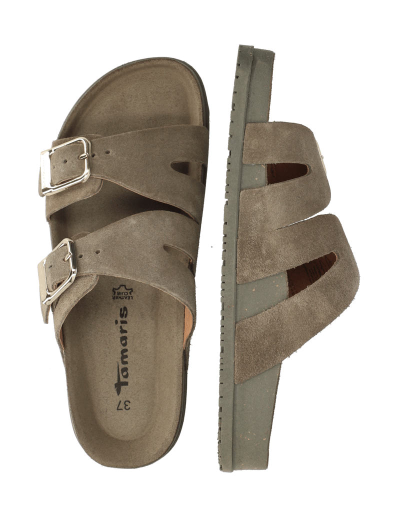 TAMARIS-velur-pantofle-černá